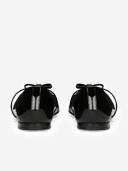 Dolce & Gabbana Girls Patent Leather Ballet Flats in Black