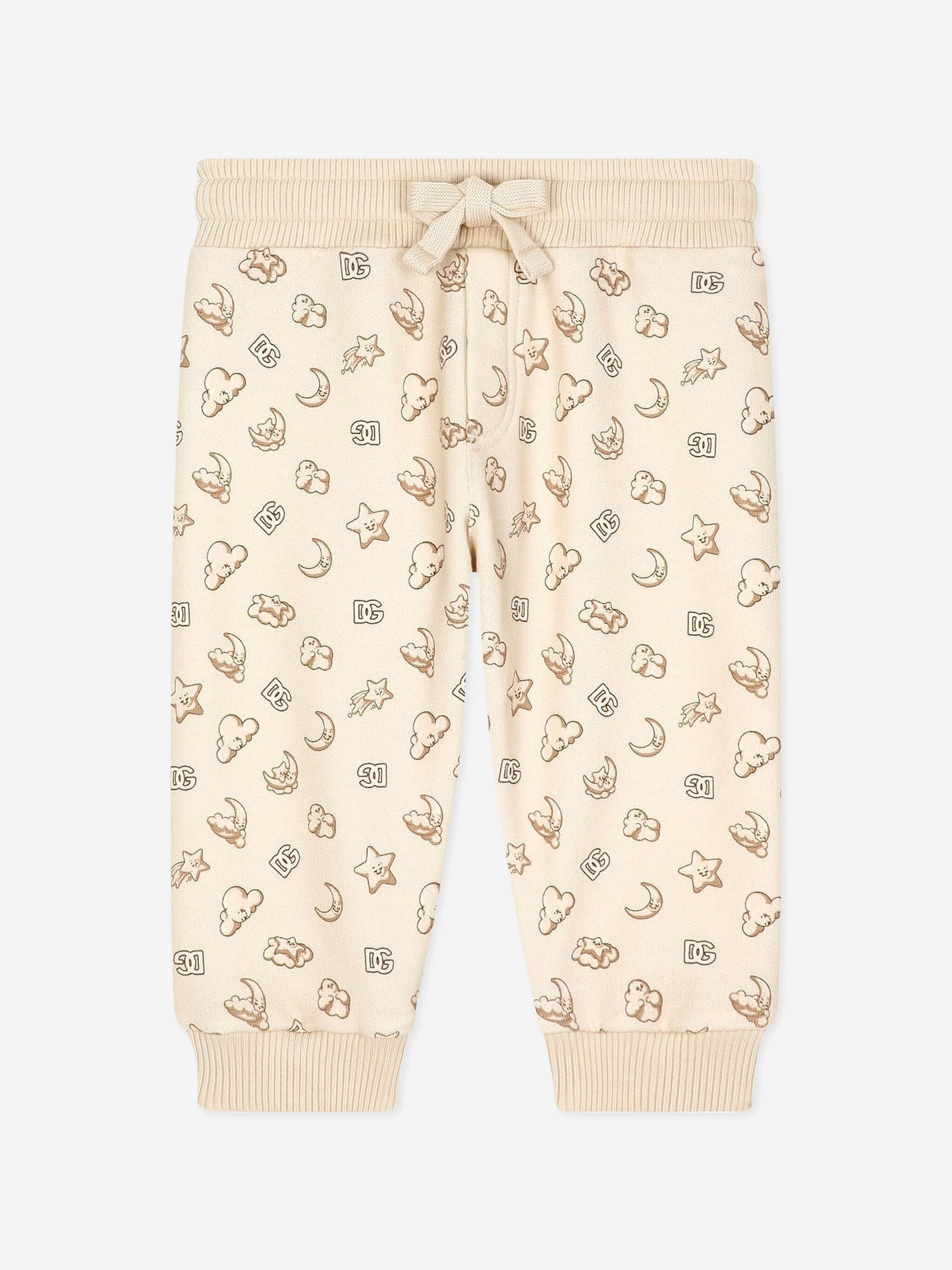 Dolce & Gabbana Baby Moon and Star Joggers in Beige