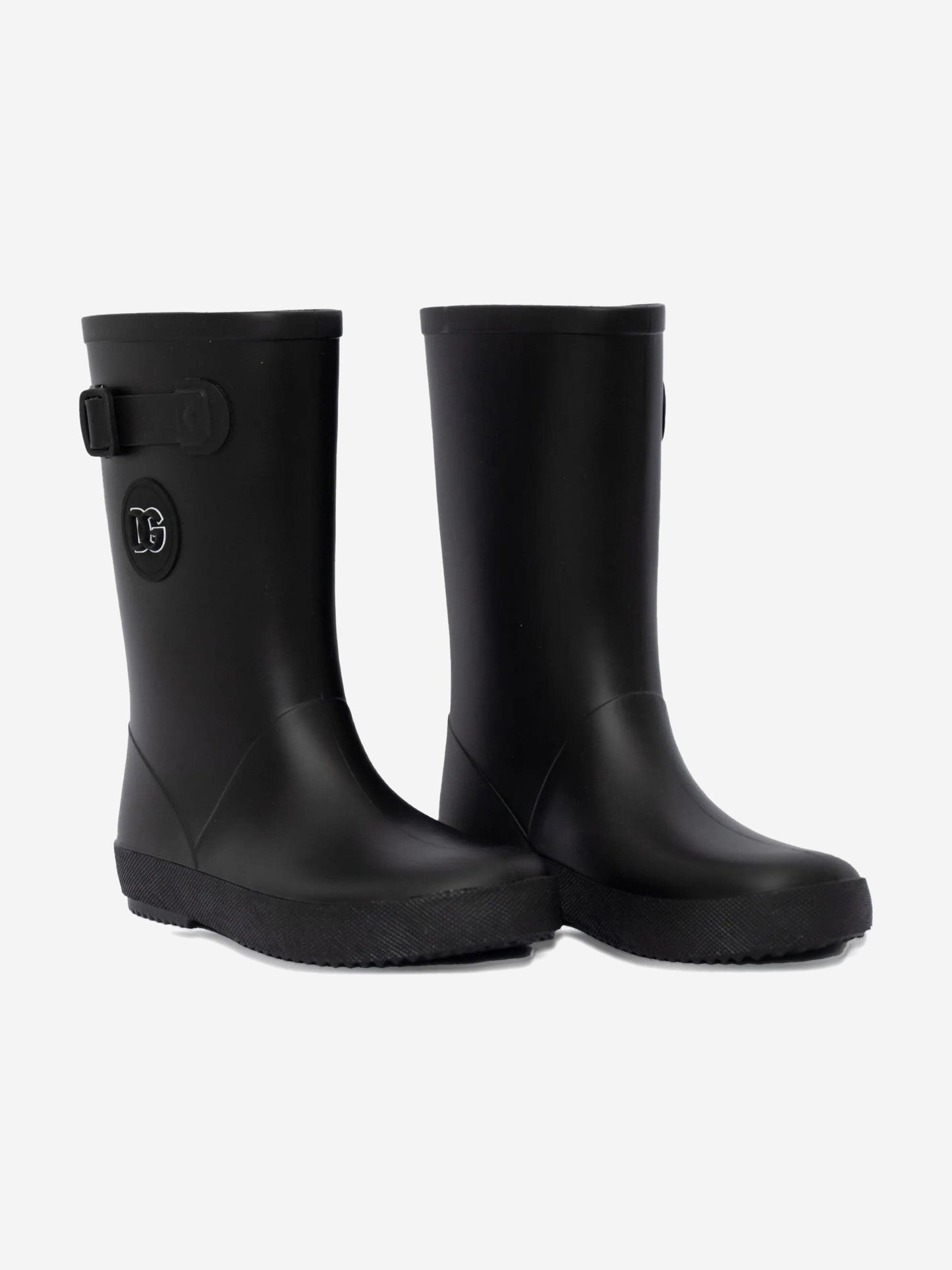 Dolce & Gabbana Kids Logo Rain Boots in Black