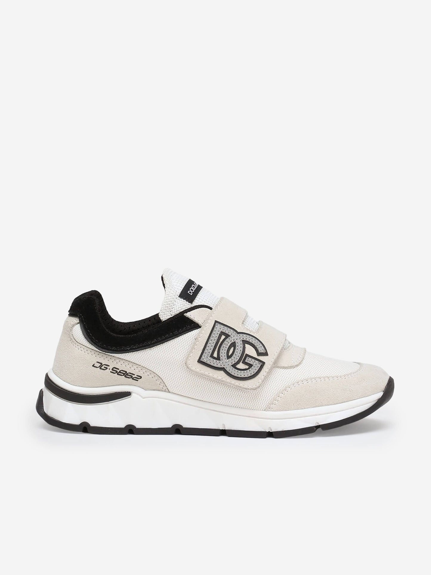 Dolce & Gabbana Boys DG Velcro Strap Trainers in White