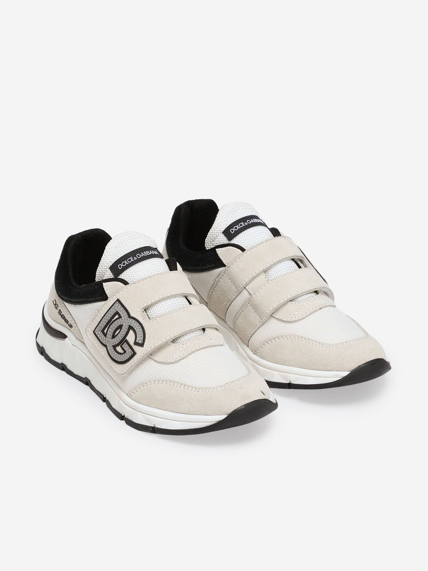 Dolce & Gabbana Boys DG Velcro Strap Trainers in White