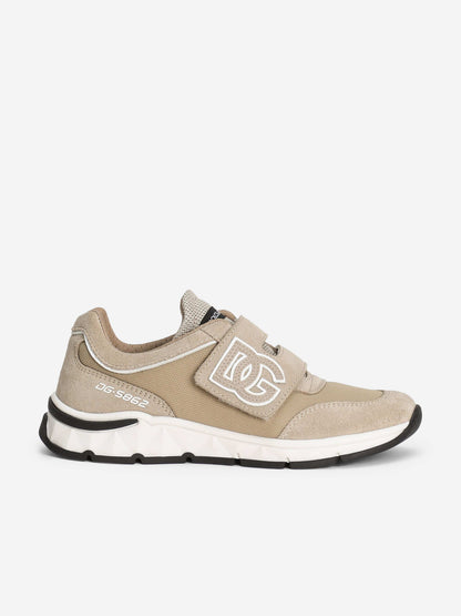 Dolce & Gabbana Boys Suede and Mesh Trainers in Beige