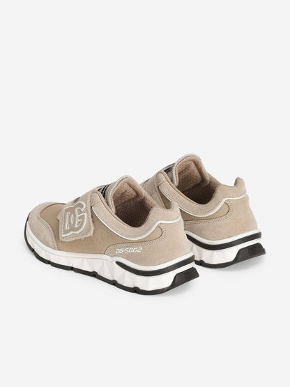 Dolce & Gabbana Boys Suede and Mesh Trainers in Beige