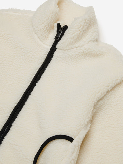 Diesel Girls Polar Fleece Jacket in Ivory