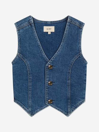 DL1961 Girls Zizi Denim Waistocoat in Blue