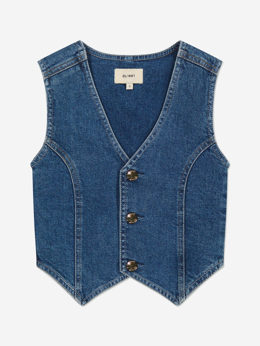 DL1961 Girls Zizi Denim Waistocoat in Blue