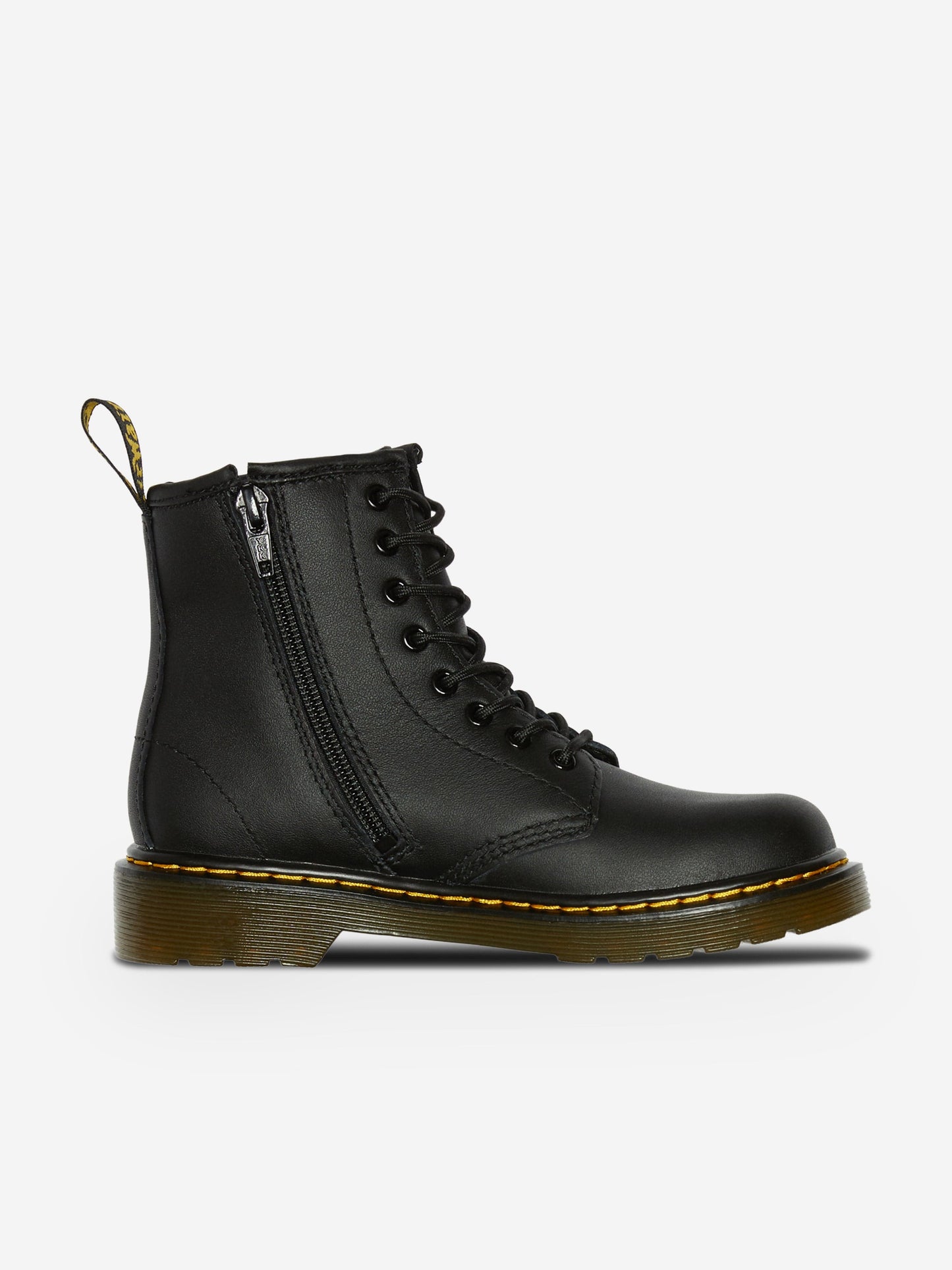 Dr Martens Kids 1460 Softy T Leather Lace Up Boots in Black