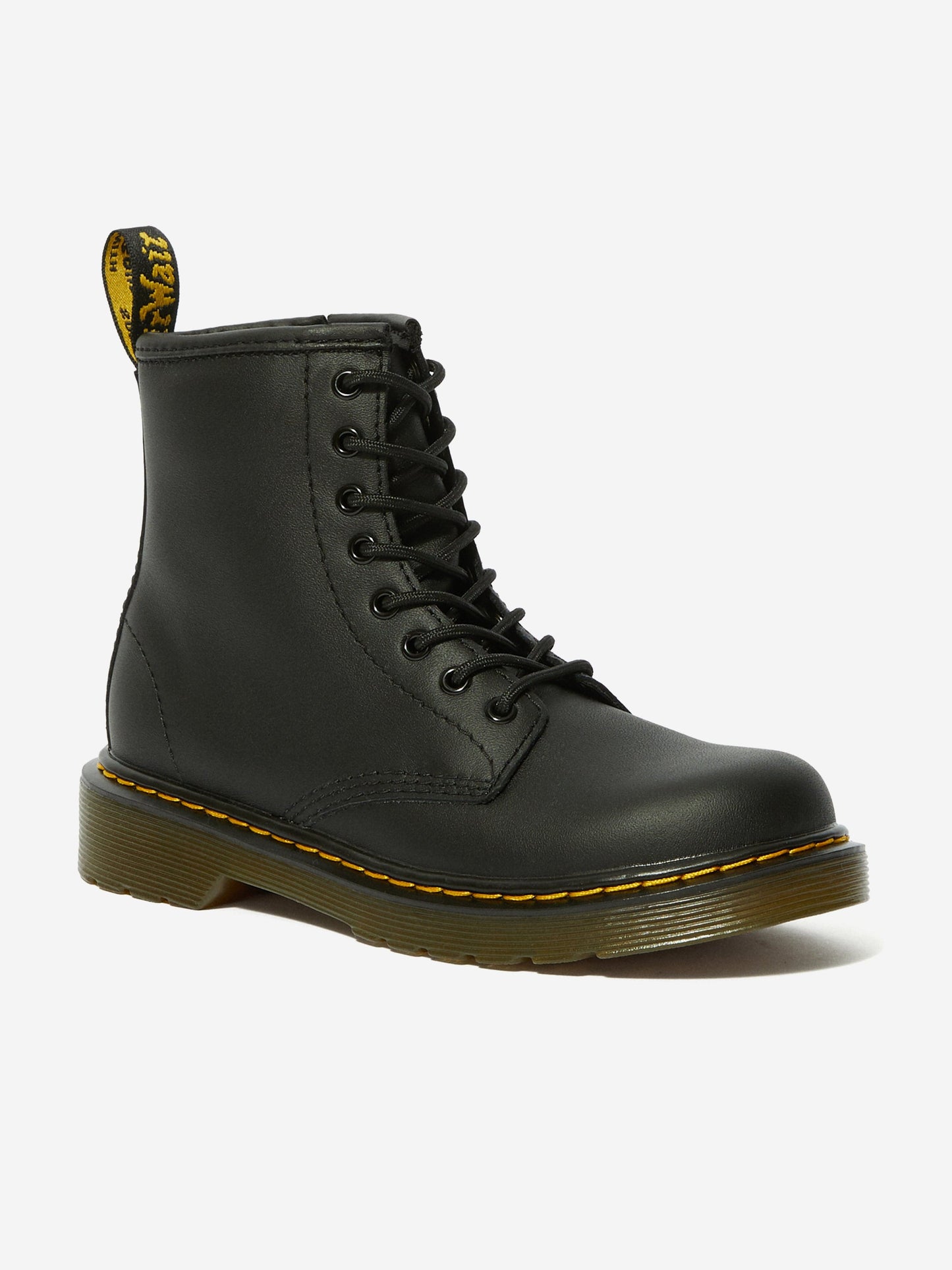 Dr Martens Kids 1460 Softy T Leather Lace Up Boots in Black