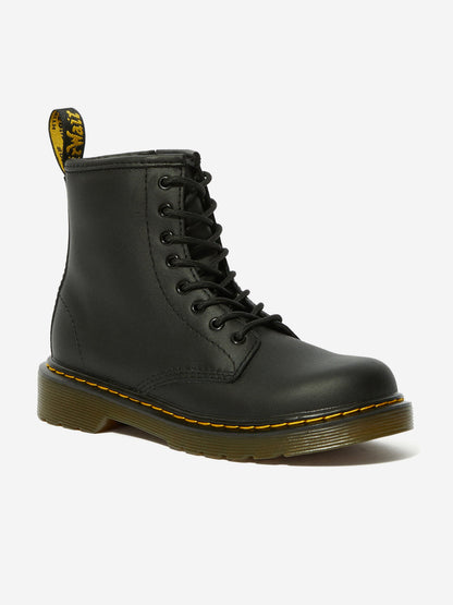 Dr Martens Kids 1460 Softy T Leather Lace Up Boots in Black