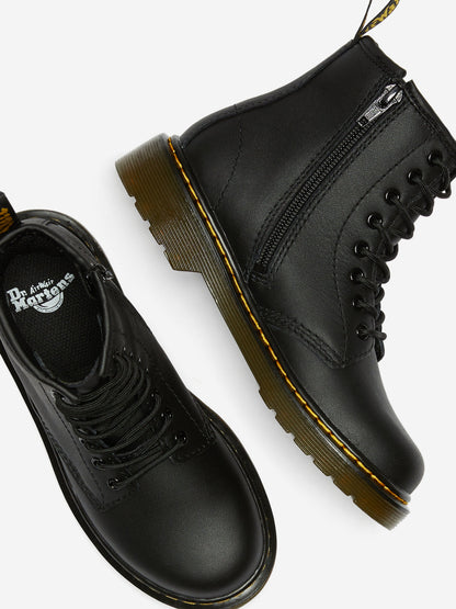 Dr Martens Kids 1460 Softy T Leather Lace Up Boots in Black