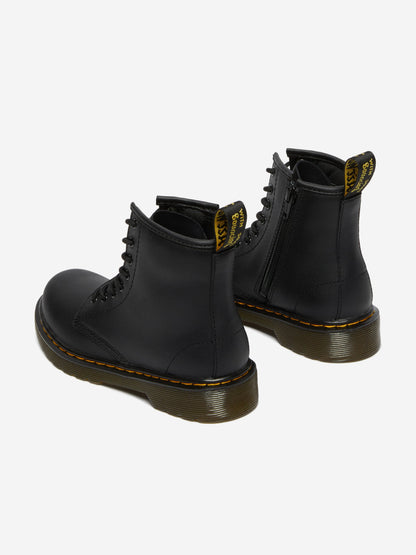 Dr Martens Kids 1460 Softy T Leather Lace Up Boots in Black