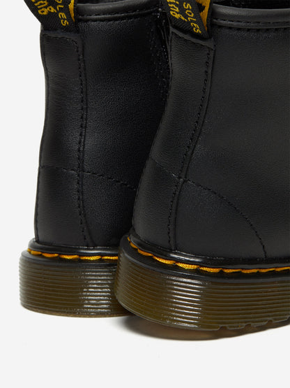 Dr Martens Kids 1460 Softy T Leather Lace Up Boots in Black