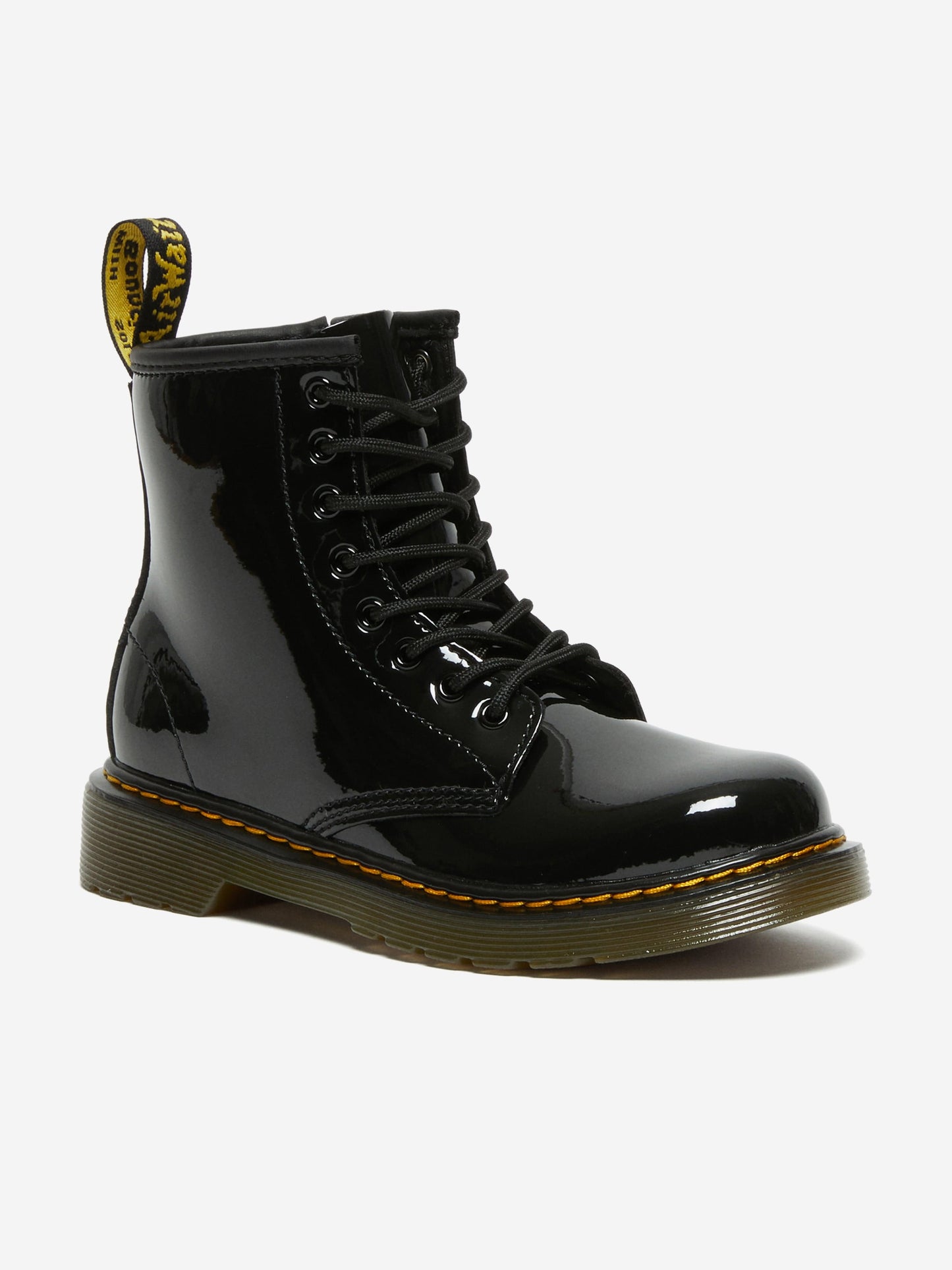 Dr Martens Kids 1460 Patent Leather Lace Up  Boots in Black