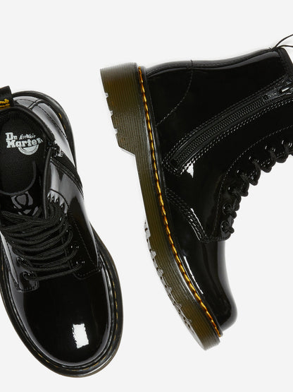 Dr Martens Kids 1460 Patent Leather Lace Up  Boots in Black