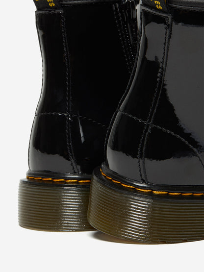 Dr Martens Kids 1460 Patent Leather Lace Up  Boots in Black