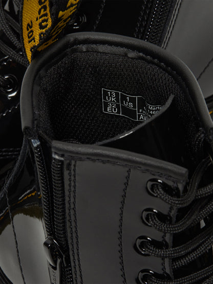 Dr Martens Kids 1460 Patent Leather Lace Up  Boots in Black