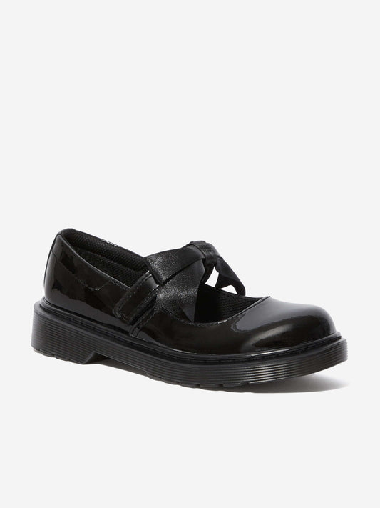 Dr Martens Girls Maccy II Patent Leather Mary Jane Shoes in Black