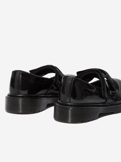 Dr Martens Girls Maccy II Patent Leather Mary Jane Shoes in Black