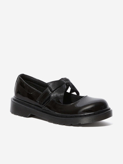 Dr Martens Girls Maccy II Patent Leather Mary Jane Shoes in Black