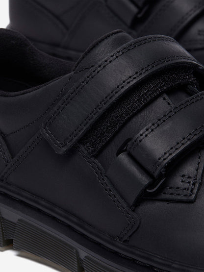 Dr Martens Boys Raffe Leather Strap Shoes in Black