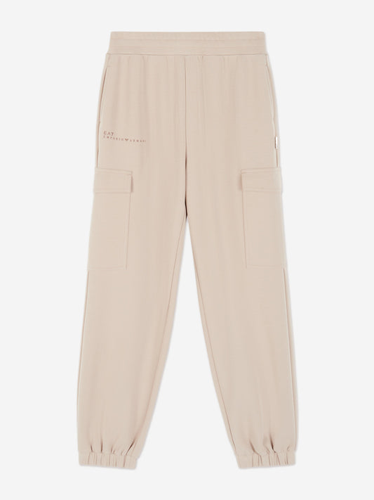 EA7 Emporio Armani Girls Cargo Trousers in Beige
