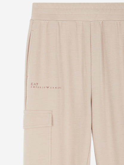 EA7 Emporio Armani Girls Cargo Trousers in Beige