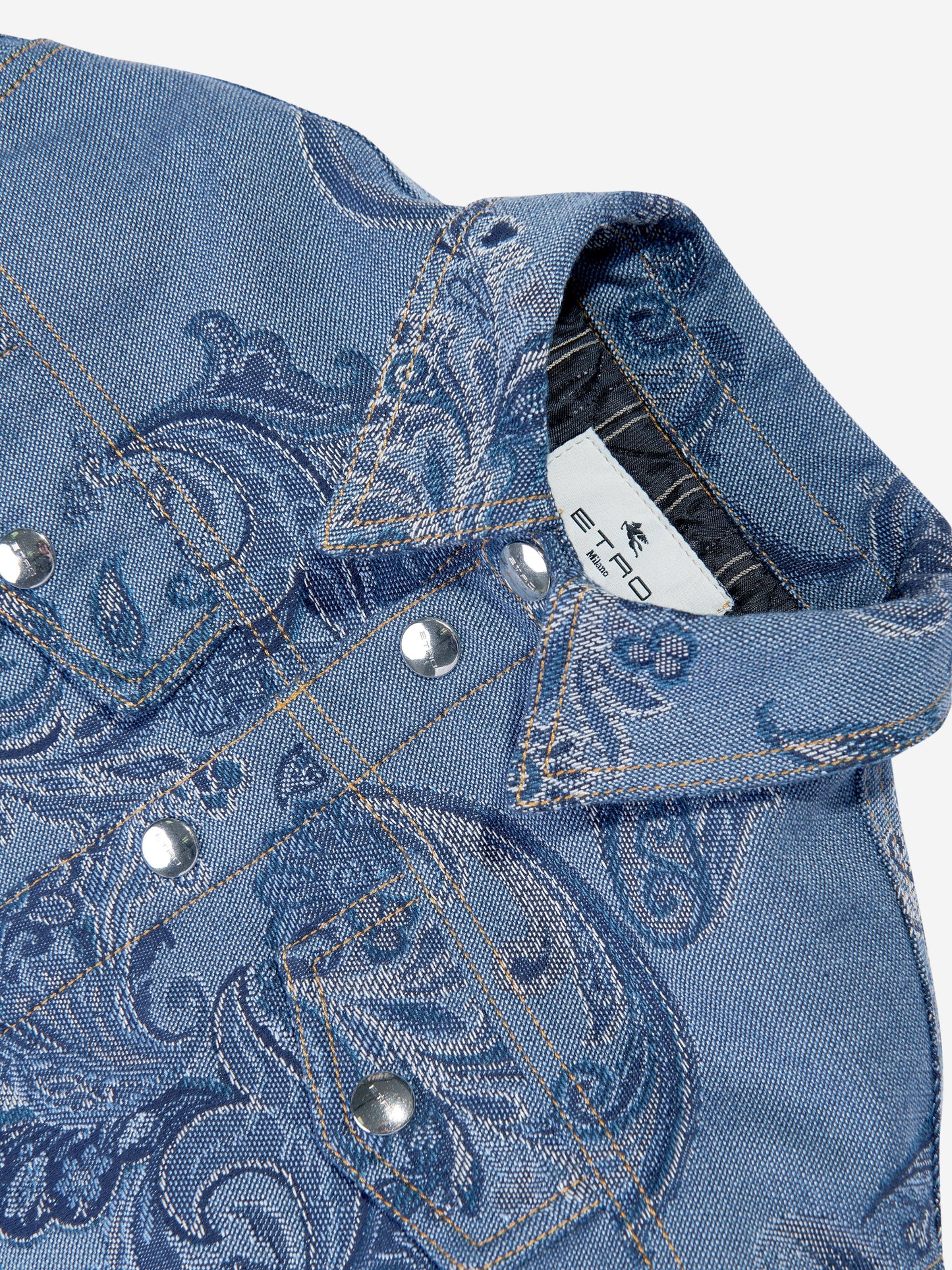 Etro Kids Paisley Print Jacket in Navy