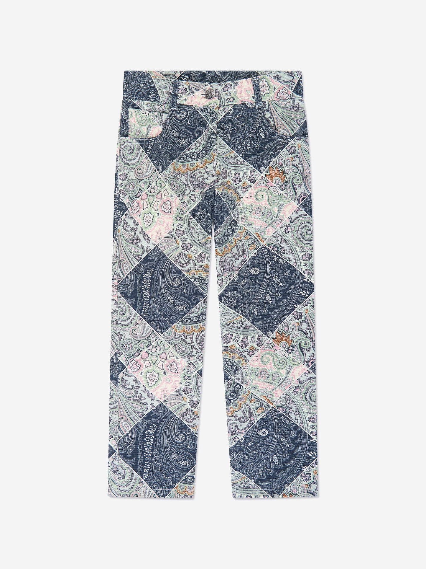 Etro Girls Paisley Trousers in Navy