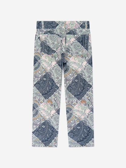 Etro Girls Paisley Trousers in Navy