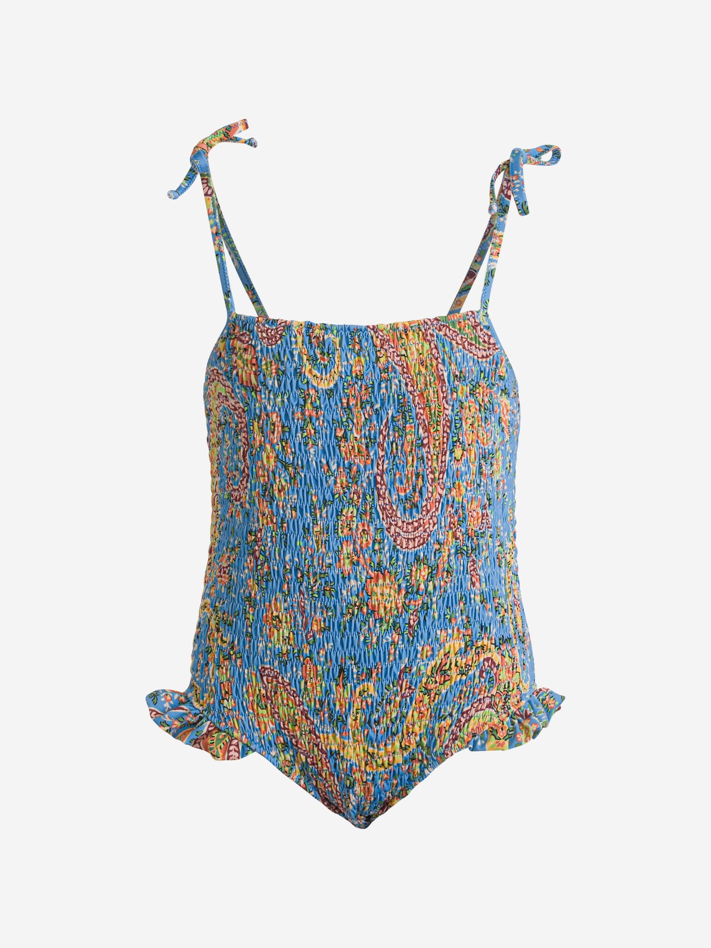 Etro Girls Floral Paisley Swimsuit in Blue