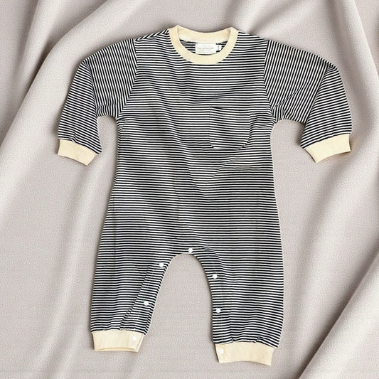 Striped Long Sleeve Romper