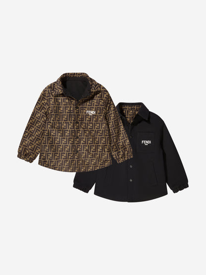 Fendi Kids Reversible Shirt Jacket in Black