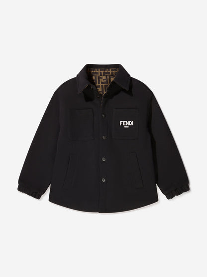 Fendi Kids Reversible Shirt Jacket in Black