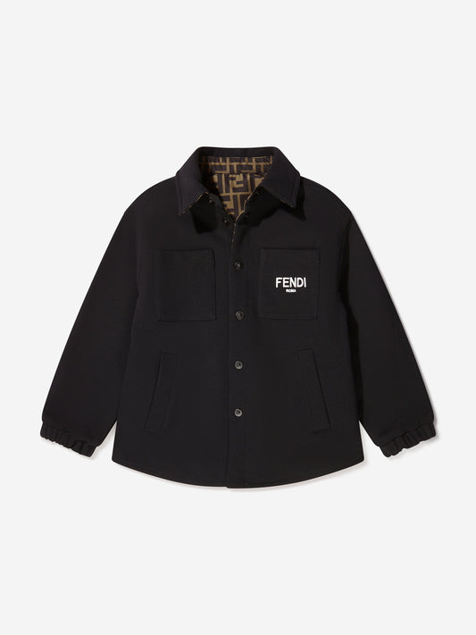 Fendi Kids Reversible Shirt Jacket in Black