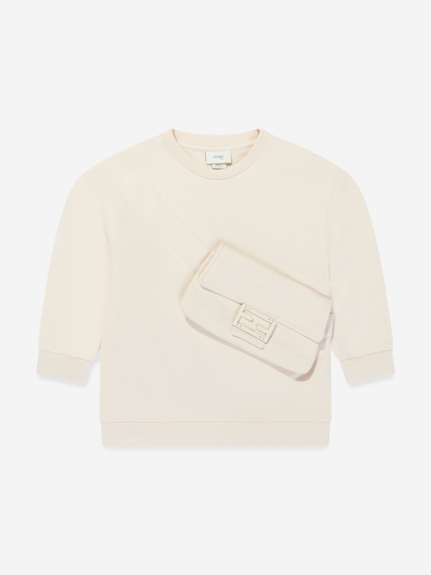 Fendi Kids Baguette Bag Sweatshirt in Beige