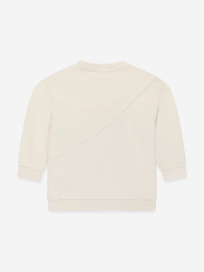 Fendi Kids Baguette Bag Sweatshirt in Beige