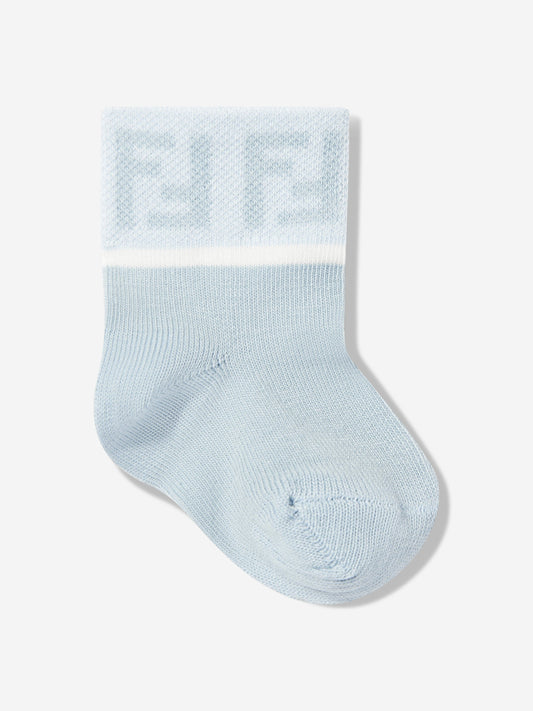 Fendi Baby Boys Logo Socks Set (5 Pairs) in Multicolour