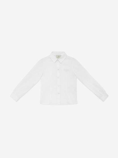 Fendi Girls Cotton Shirt in White