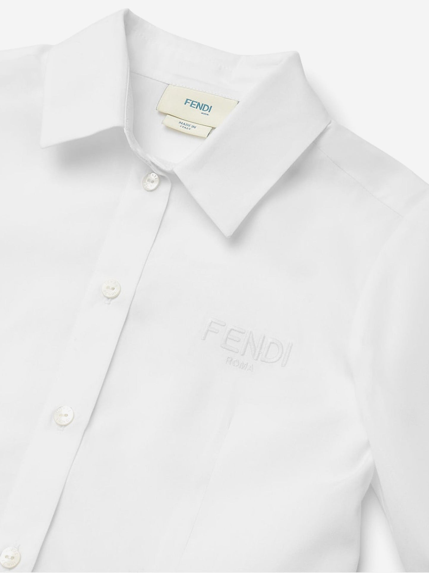 Fendi Girls Cotton Shirt in White