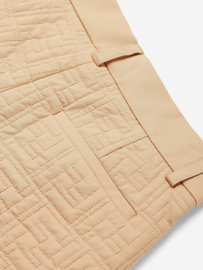 Fendi Boys FF Quilted Shorts in Beige