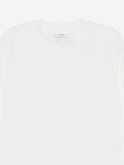 Fendi Baby Girls Jersey Stretch Top in White