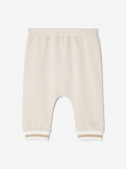 Fendi Baby Logo Joggers in Beige