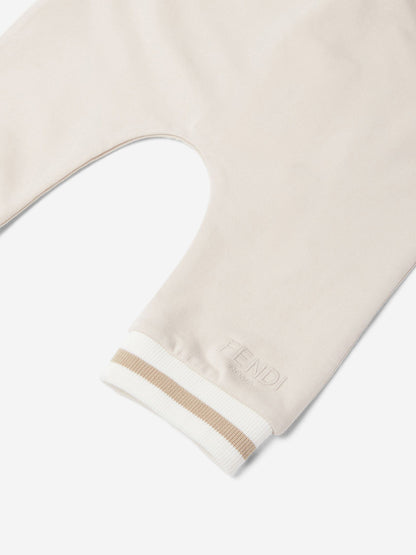 Fendi Baby Logo Joggers in Beige