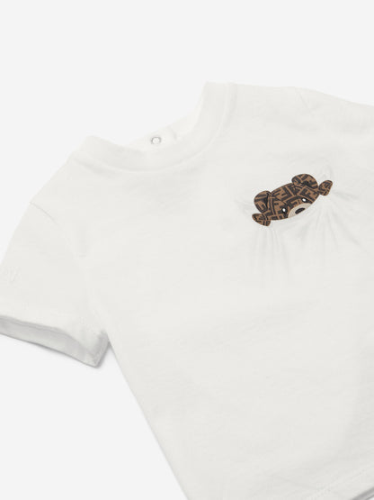Fendi Baby Bear Pocket T-Shirt in White