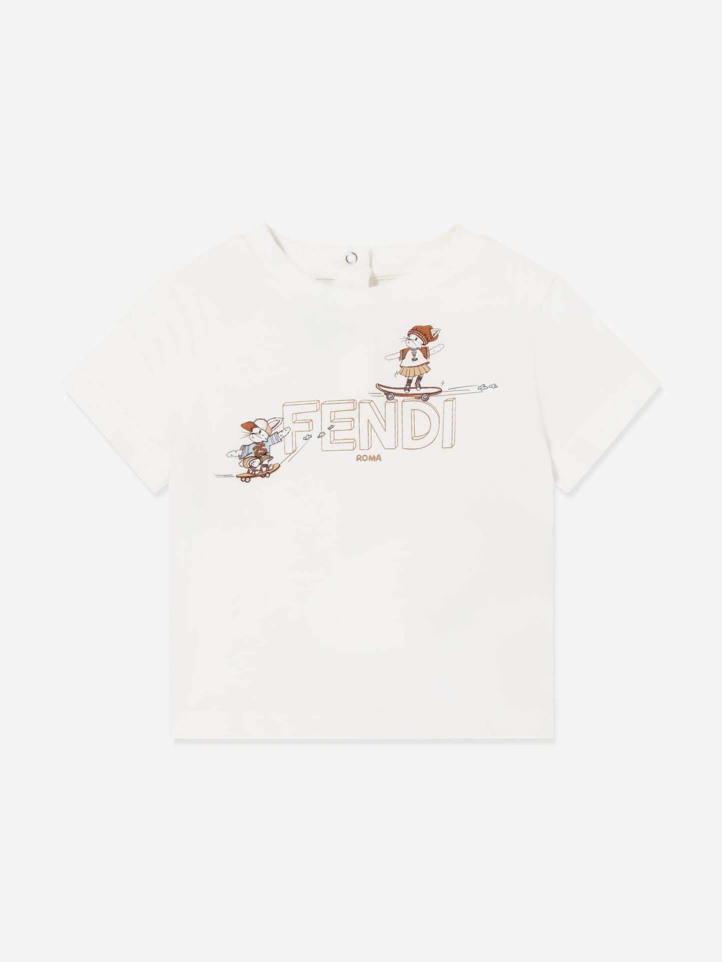 Fendi Baby Girls Logo T-Shirt in White