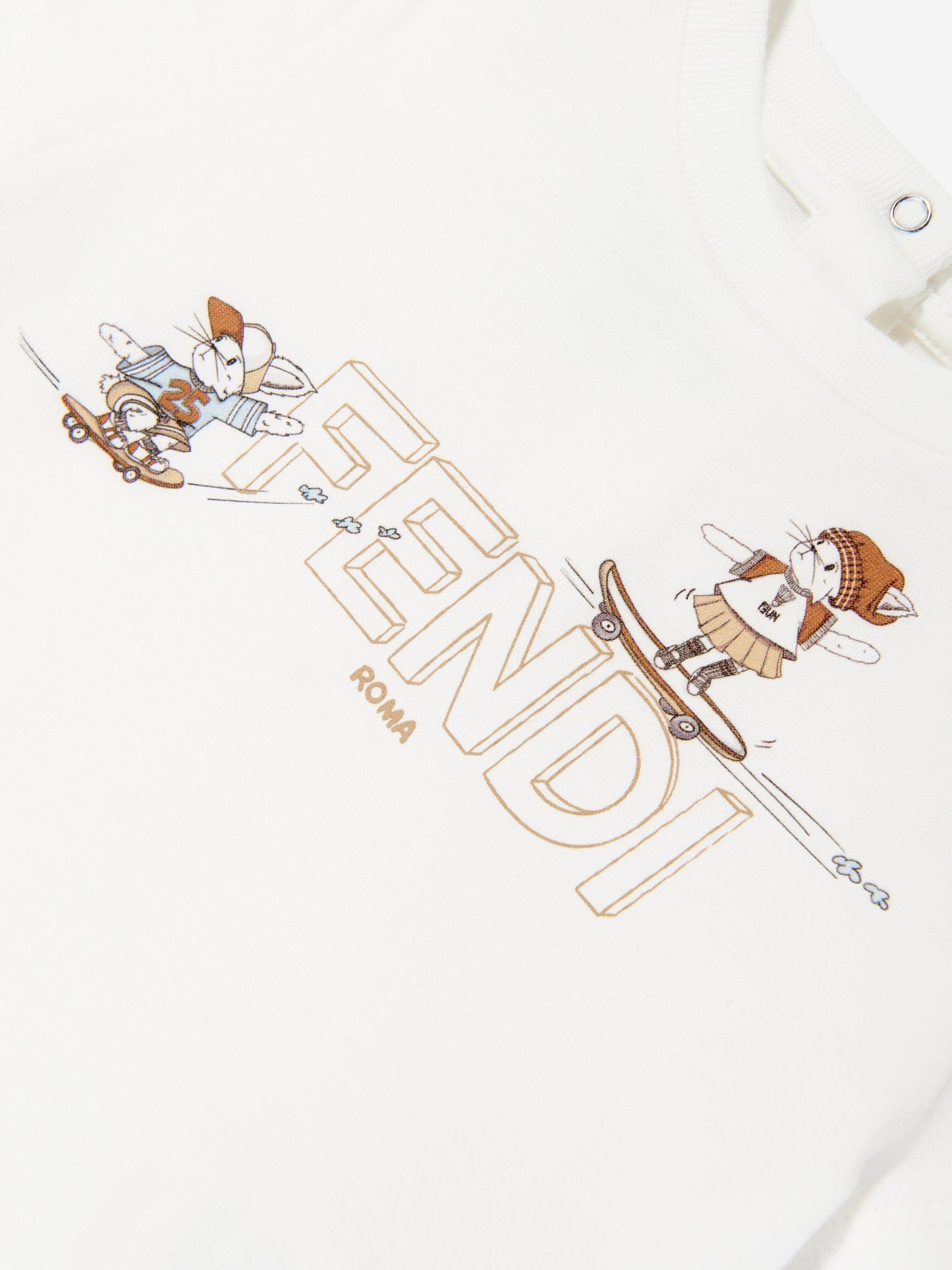 Fendi Baby Girls Logo T-Shirt in White