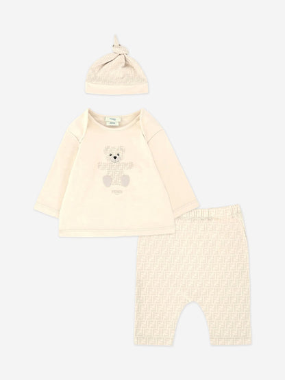 Fendi Baby Bear Top and Pants Set in Beige