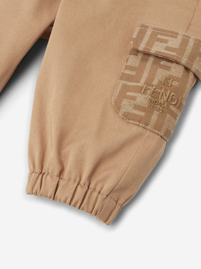 Fendi Baby Boys FF Pocket Trousers in Beige