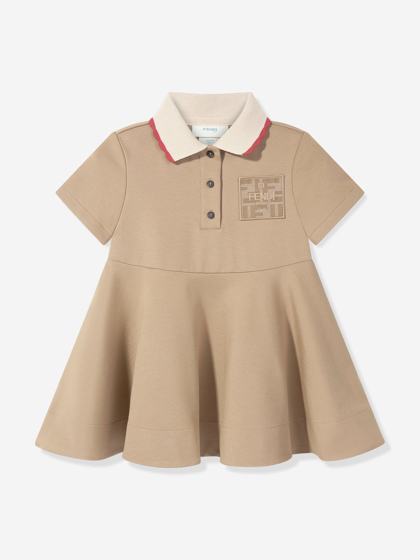 Fendi Girls Punto Milano Dress in Beige