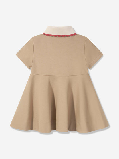 Fendi Girls Punto Milano Dress in Beige